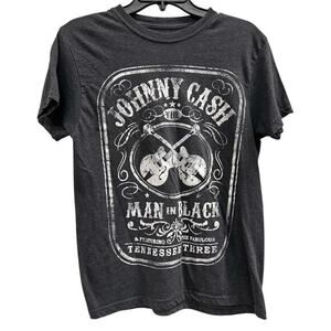 JOHNNY CASH The Man In Black Tennessee Three tee gray sz S